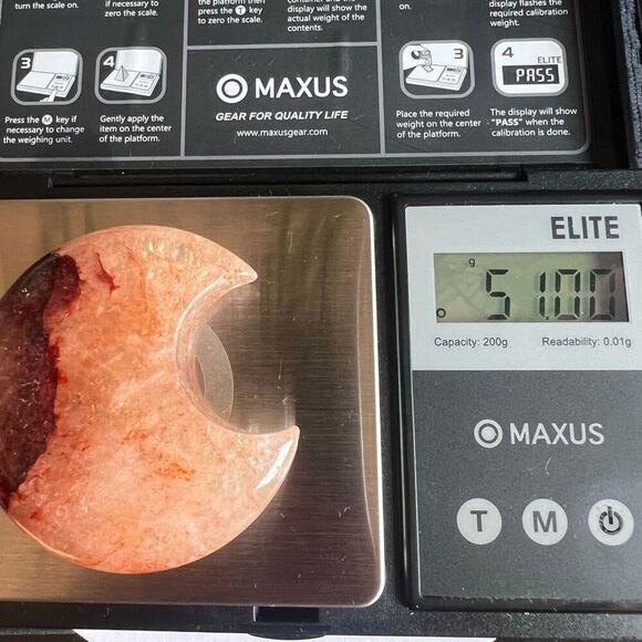 Fire Quartz Crystal Crescent Moon (5)‎ - Picture 10 of 10